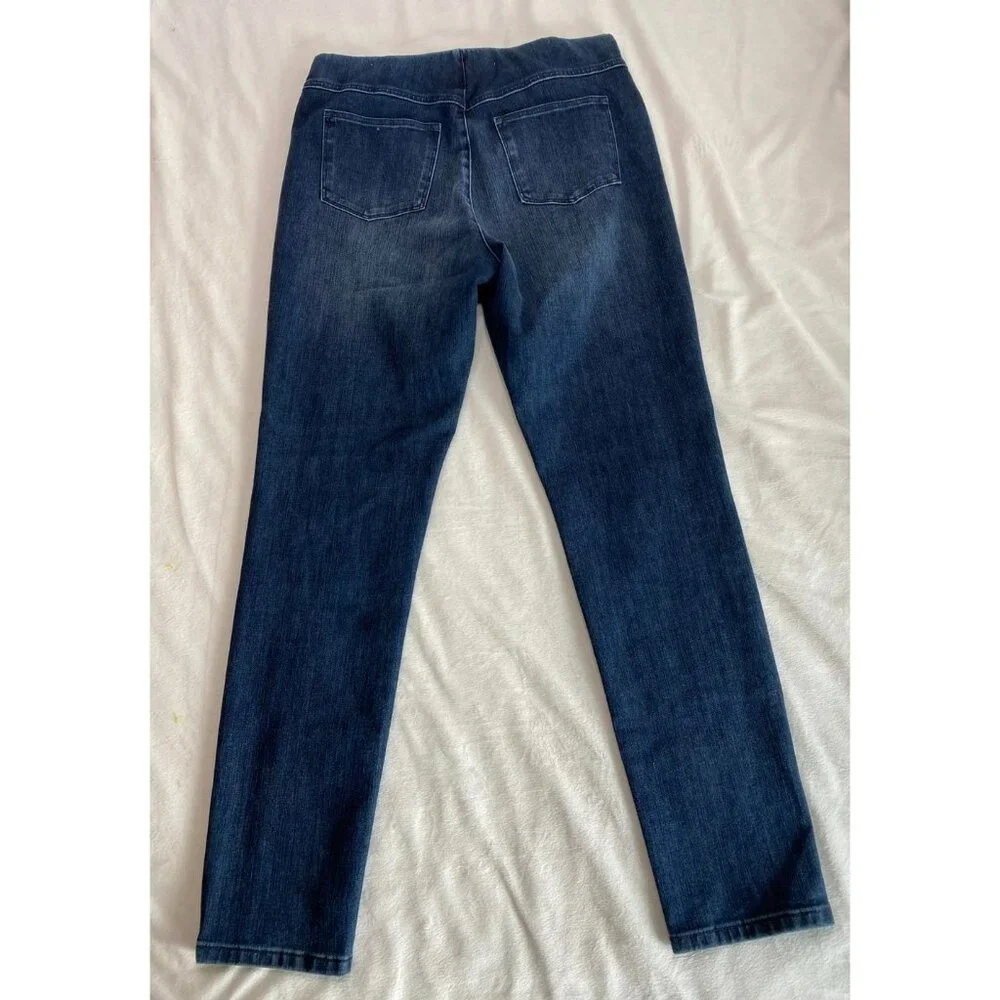 Soft Surroundings Pull-On Cropped Skinny Jeans Tall Medium Tall Blue Denim Elast